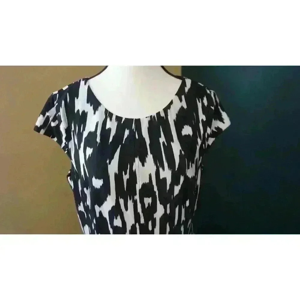 Nine & Co. Dress Black/White, Pink Jersey Swing Dress, Size 16 - Picture 3 of 14